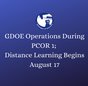 GDOE Operations During PCOR 1